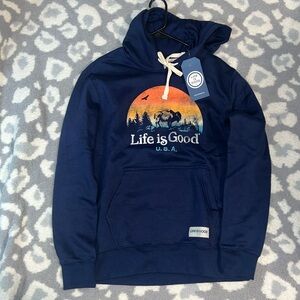 Life is good size small hoodie